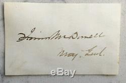 CIVIL War Autograph Clipped Signature Signed Major General Irwin Mcdowell