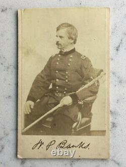 CIVIL War Autograph Signed Union Major General Nathaniel Banks CDV Photograph