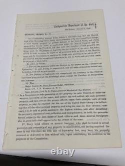 CIVIL War Bayou Lafourche Plantations Seizures Order Ben Butler Order 1863