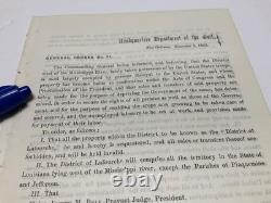 CIVIL War Bayou Lafourche Plantations Seizures Order Ben Butler Order 1863