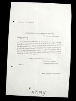 CIVIL War California Gold Shipments New Orleans General Order 1864