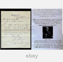 CIVIL War Cavalry General Kelton Weapon Inventor Lincoln Library War Dept Letter