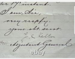 CIVIL War Cavalry General Kelton Weapon Inventor Lincoln Library War Dept Letter