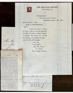 CIVIL War Cavalry General Kelton Weapon Inventor Lincoln Library War Dept Letter