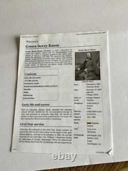 CIVIL War Colonel Hero Of Corinth Ms & Mission Ridge Sgn G. B Raum Pension 1892