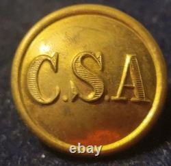 CIVIL War Confederate Army General Service C S A Button Albert # Cs-81-b Coat