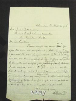 CIVIL War Confederate Colonel Wilber Reid Letter To Joseph Anderson Jr VMI