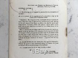 CIVIL War Confederate General Orders No 3 Robert E Lee General Appoinment Csa