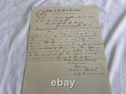 CIVIL War Delaware General Thomas J Jordan Reference Letter To Pres. Hayes 1877