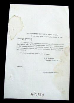 CIVIL War Fairburn Georgia Atlanta General Black Jack Logan 1864 Field Order