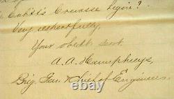 CIVIL War General Andrew A Humphreys Letter 1875