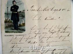 CIVIL War General D'utassy Signed Garibaldi Guard Service Certificate & Letter