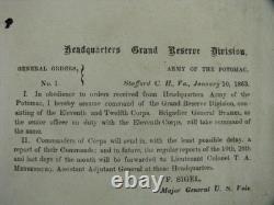 CIVIL War General Franz Sigel Stafford Courthouse Virginia Order