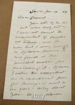 CIVIL War General General Gilman Marston Letter To New Hampshire Comrade
