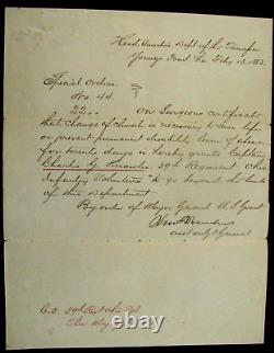 CIVIL War General John A Rawlins Signed Order Vicksburg Campaign 1863