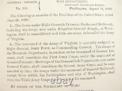 CIVIL War General John Pope Command Order 1862