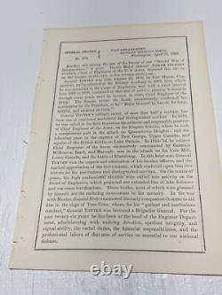 CIVIL War General Joseph Totten Mourning & Eulogy Order 1864 Span 50 Years 1897