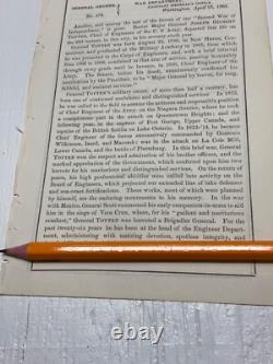 CIVIL War General Joseph Totten Mourning & Eulogy Order 1864 Span 50 Years 1897