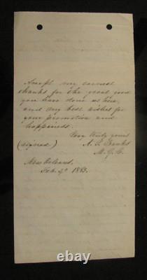 CIVIL War General Np Banks Letter To General Henry L Abbott 1863