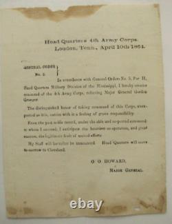 CIVIL War General Oliver O Howard Command Order Tennessee River 1864