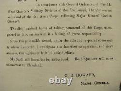 CIVIL War General Oliver O Howard Command Order Tennessee River 1864