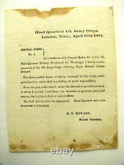 CIVIL War General Oo Howard Command Order 1864 Loudon Tennessee
