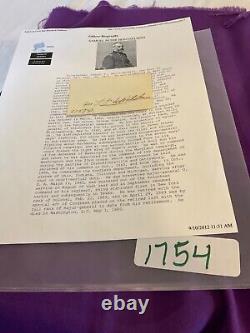 CIVIL War General Samuel P Heintzelman Signed Card Possibly His Address1754