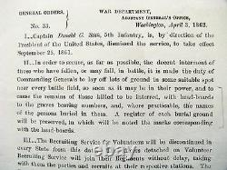 CIVIL War Graves Burial Marker General Order 1862