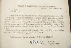 CIVIL War Jacksonville Florida Circular General Wiiliam Birney 1864