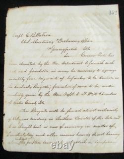CIVIL War Kentucky Brigade Illinois Organizing Infantry Regiments Letter