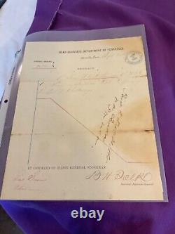 CIVIL War Knoxville Tennessee 1865 General Stoneman Ordnance Usct Transfer 1753