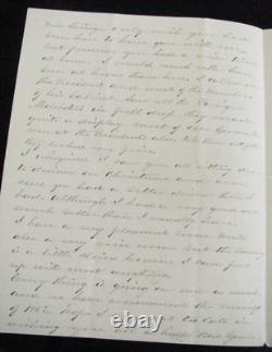 CIVIL War Letter New Years 1863 Meeting The President, Cabinet And The Generals
