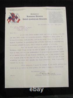 CIVIL War Louisiana Confederate Reunion Letter Sgd By Wirt Adams Cavalry Vet