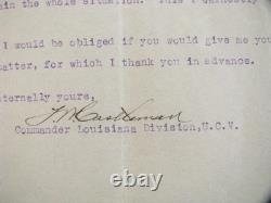 CIVIL War Louisiana Confederate Reunion Letter Sgd By Wirt Adams Cavalry Vet CIVIL War Louisiana Confederate Reunion Letter Sgd By Wirt Adams Cavalry Vet