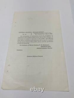CIVIL War Louisiana General Order 1866 General Sheridan Martial Law New Orleans