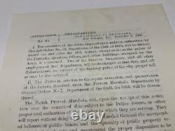 CIVIL War Louisiana Restored To CIVIL Law General Order General 1865 Sabbath