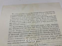 CIVIL War Louisiana Restored To CIVIL Law General Order General 1865 Sabbath