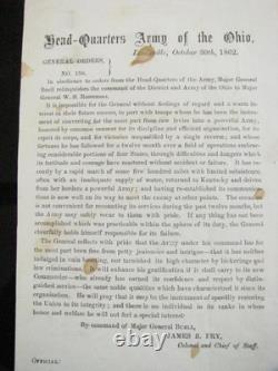 CIVIL War Louisville Kentucky General Buell Farewell Order 1862