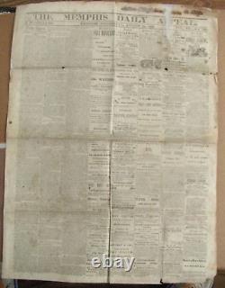 CIVIL War Memphis Tennessee Daily Appeal Confederate Newspaper 1861