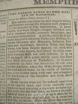 CIVIL War Memphis Tennessee Daily Appeal Confederate Newspaper 1861