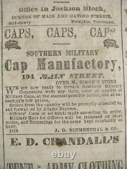 CIVIL War Memphis Tennessee Daily Appeal Confederate Newspaper 1861