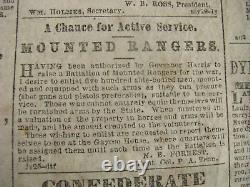 CIVIL War Memphis Tennessee Daily Appeal Confederate Newspaper 1861