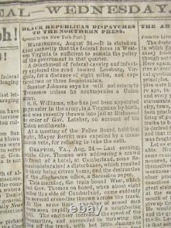 CIVIL War Memphis Tennessee Daily Appeal Confederate Newspaper 1861