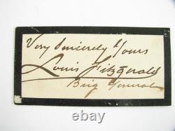 CIVIL War New York General Louis Fitzgerald Signed Mourning Card