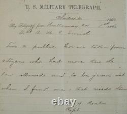 CIVIL War Nottoway Court House Virginia Us Military Telegraph 1865