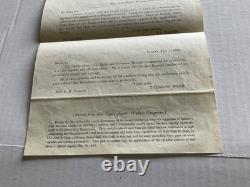 CIVIL War Petition To Abraham Lincoln Promote Col John Clark 1863 Brevet General