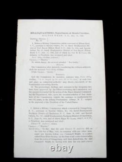 CIVIL War South Carolina Orangeburg Murder Freedman Order 1865