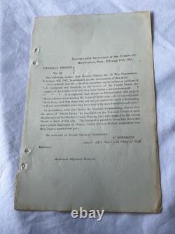 CIVIL War Stone River Battle Flags Order Murfreesboro 1863 By General Rosecrans