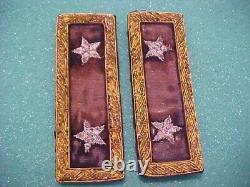 CIVIL War Union Yank Officers 2 Star Generals Shoulder Board Straps Set Used