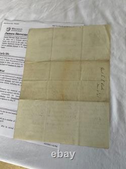 CIVIL War Vermont General J S Peck Letter 1881 To Gen. J Patterson Vt Stationary